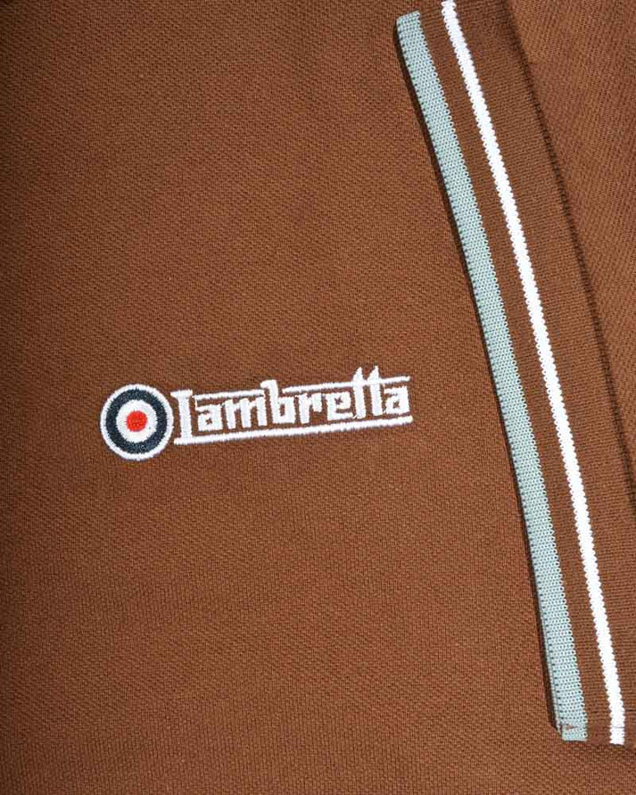 Lambretta Twin Tipped Polo Shirt, Brown