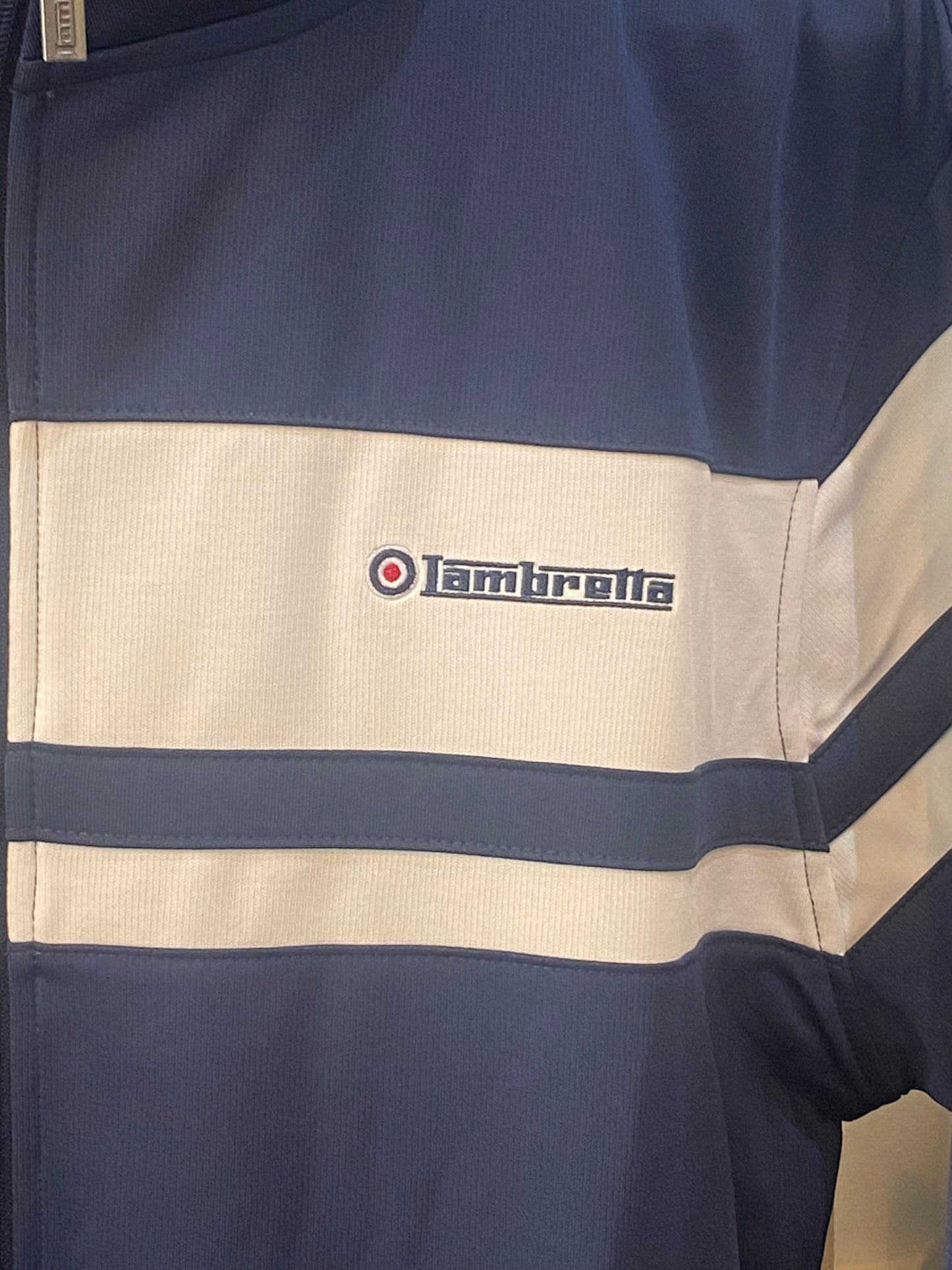 Lambretta Track Jacket, Navy & White