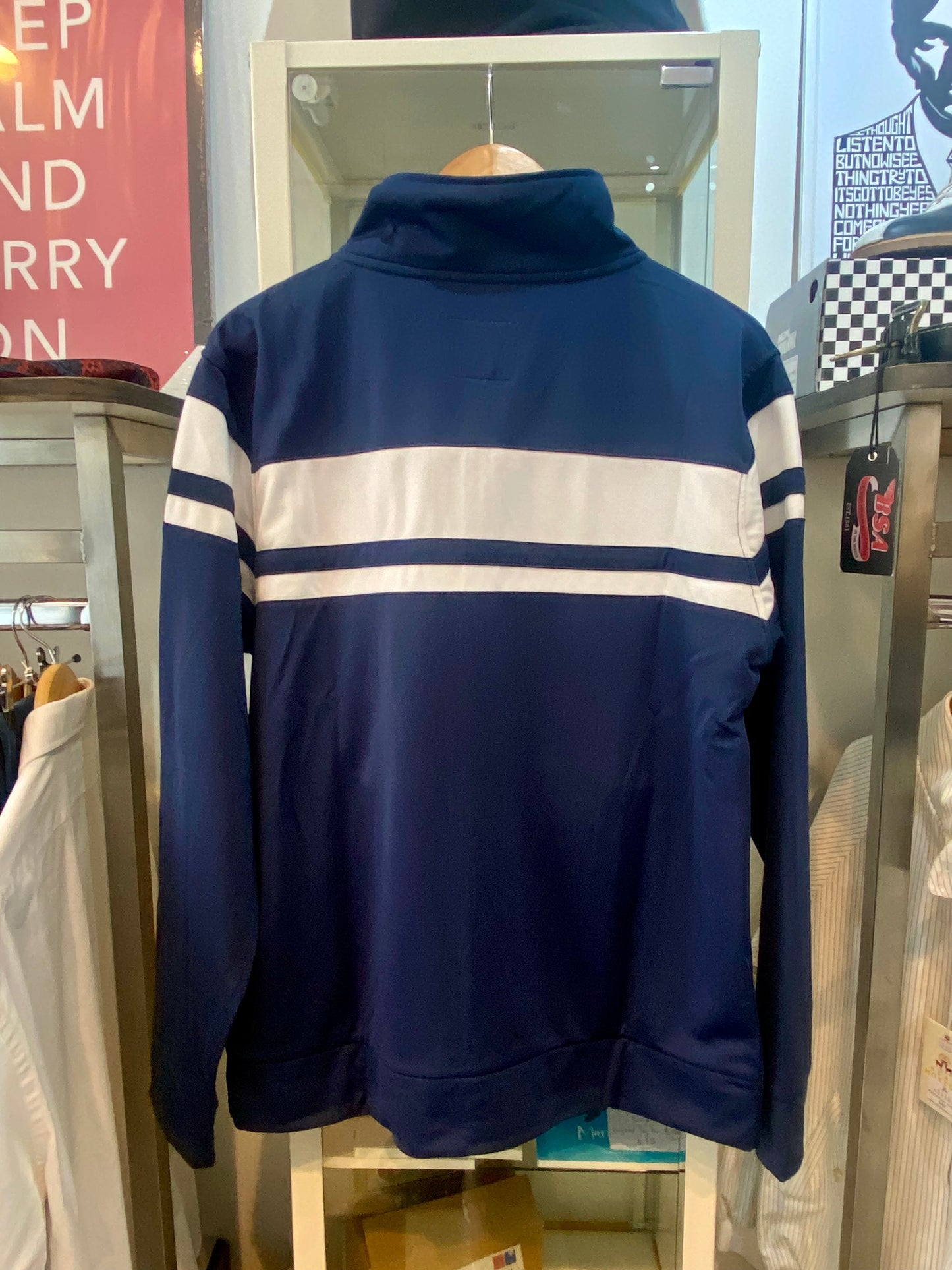 Lambretta Track Jacket, Navy & White