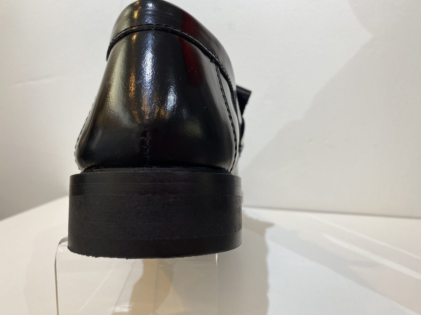 Roamers Hi Shine Tassel Loafers, Black