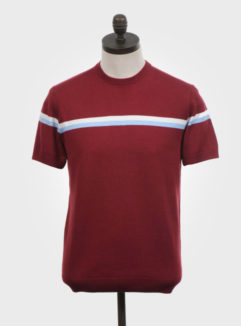 Art Gallery ‘Higgins’ Knitted T-Shirt, Wine