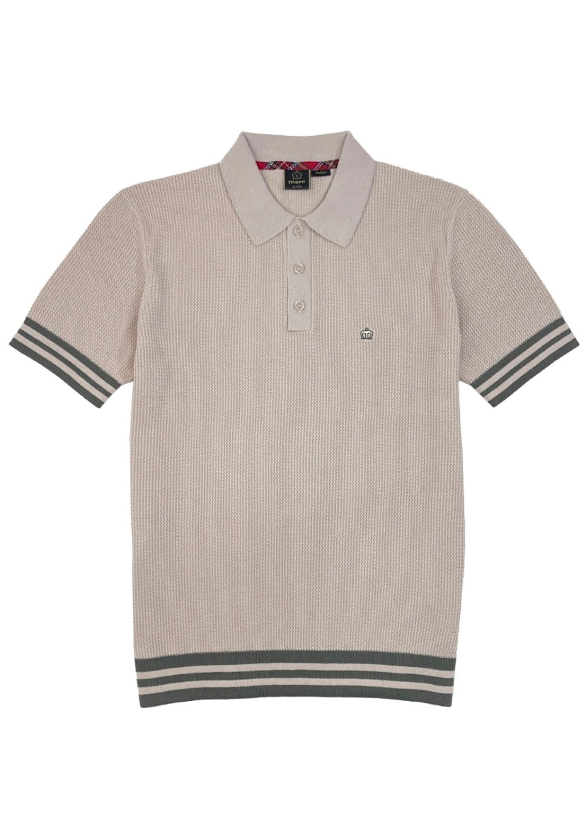 Merc ‘Jamie’ Knit Polo Shirt, Cream