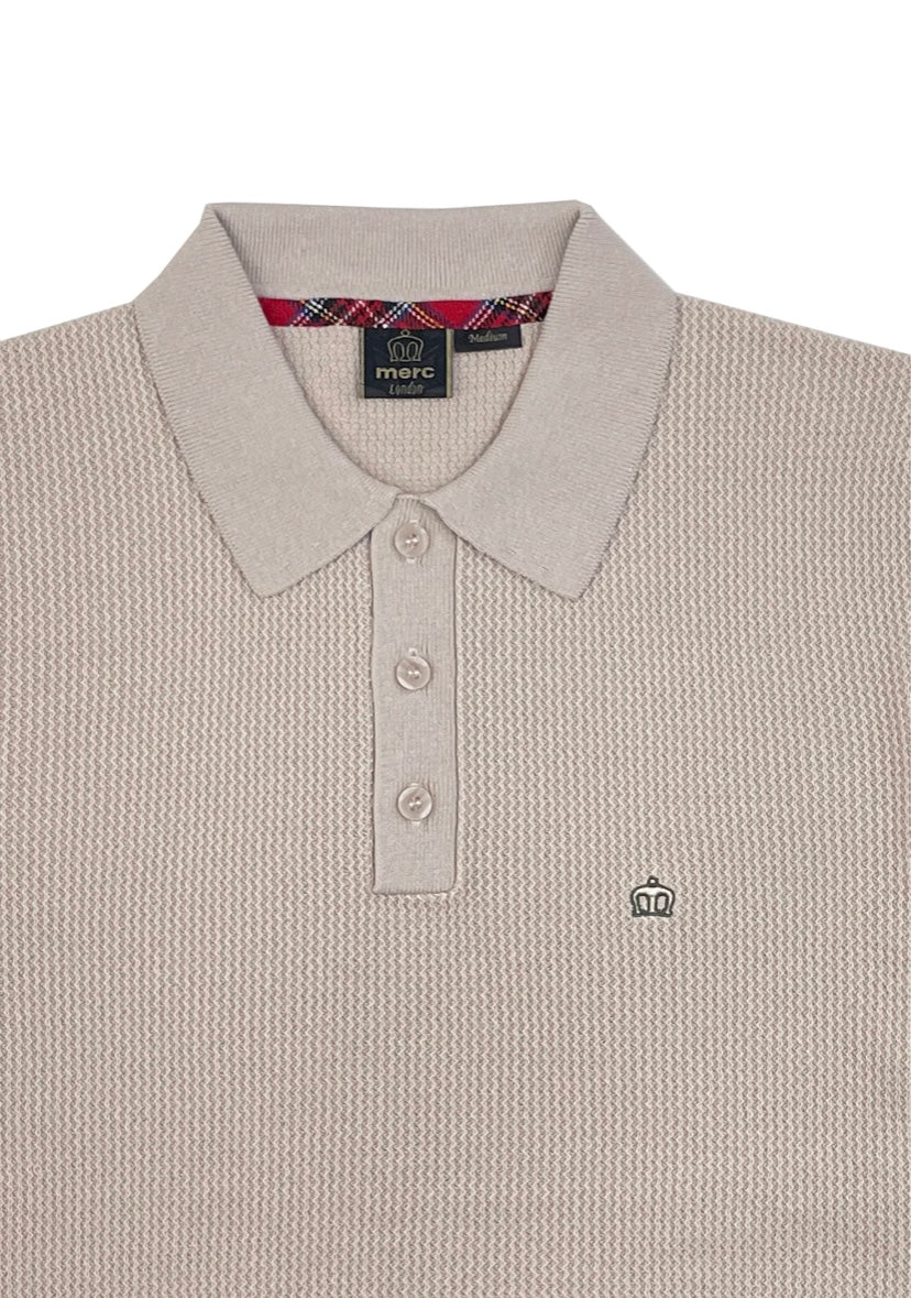 Merc ‘Jamie’ Knit Polo Shirt, Cream