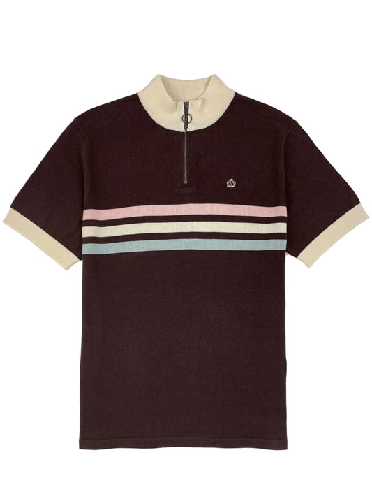 Merc ‘Brooke’ Knitted Cycling Top, Dark Brown