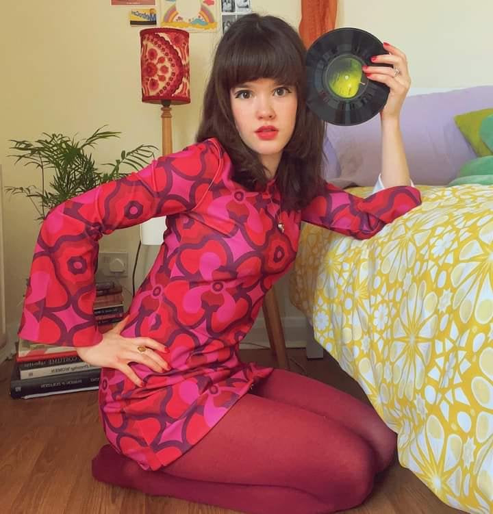 Love Her Madly ‘Bernadette’ Psychedelic Dress, Crimson