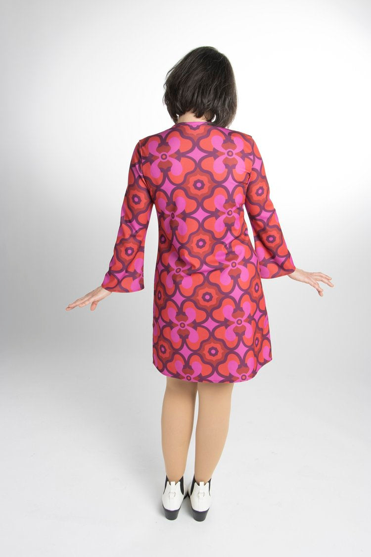 Love Her Madly ‘Bernadette’ Psychedelic Dress, Crimson