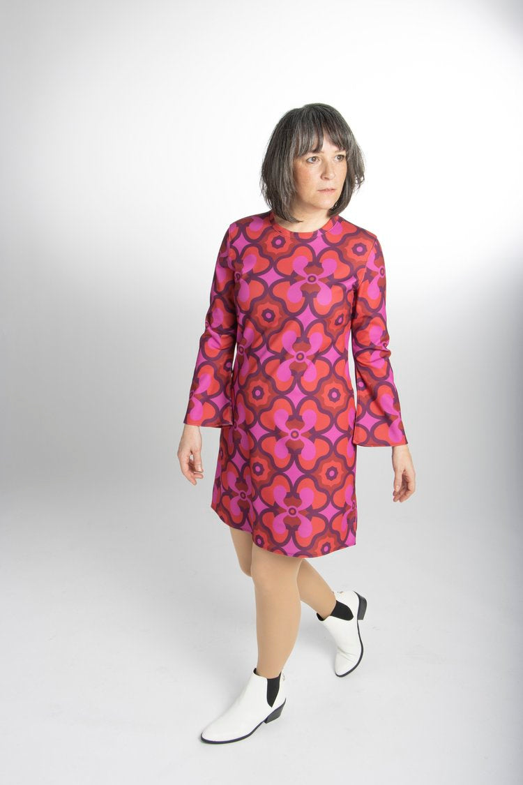 Love Her Madly ‘Bernadette’ Psychedelic Dress, Crimson