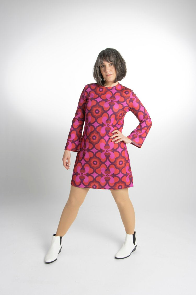 Love Her Madly ‘Bernadette’ Psychedelic Dress, Crimson