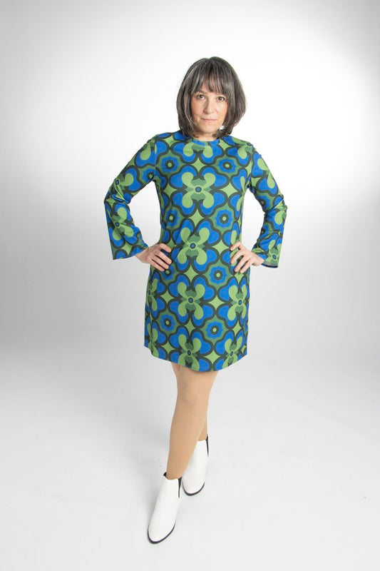 Love Her Madly ‘Melanie’ Patterned Dress, Blue & Green