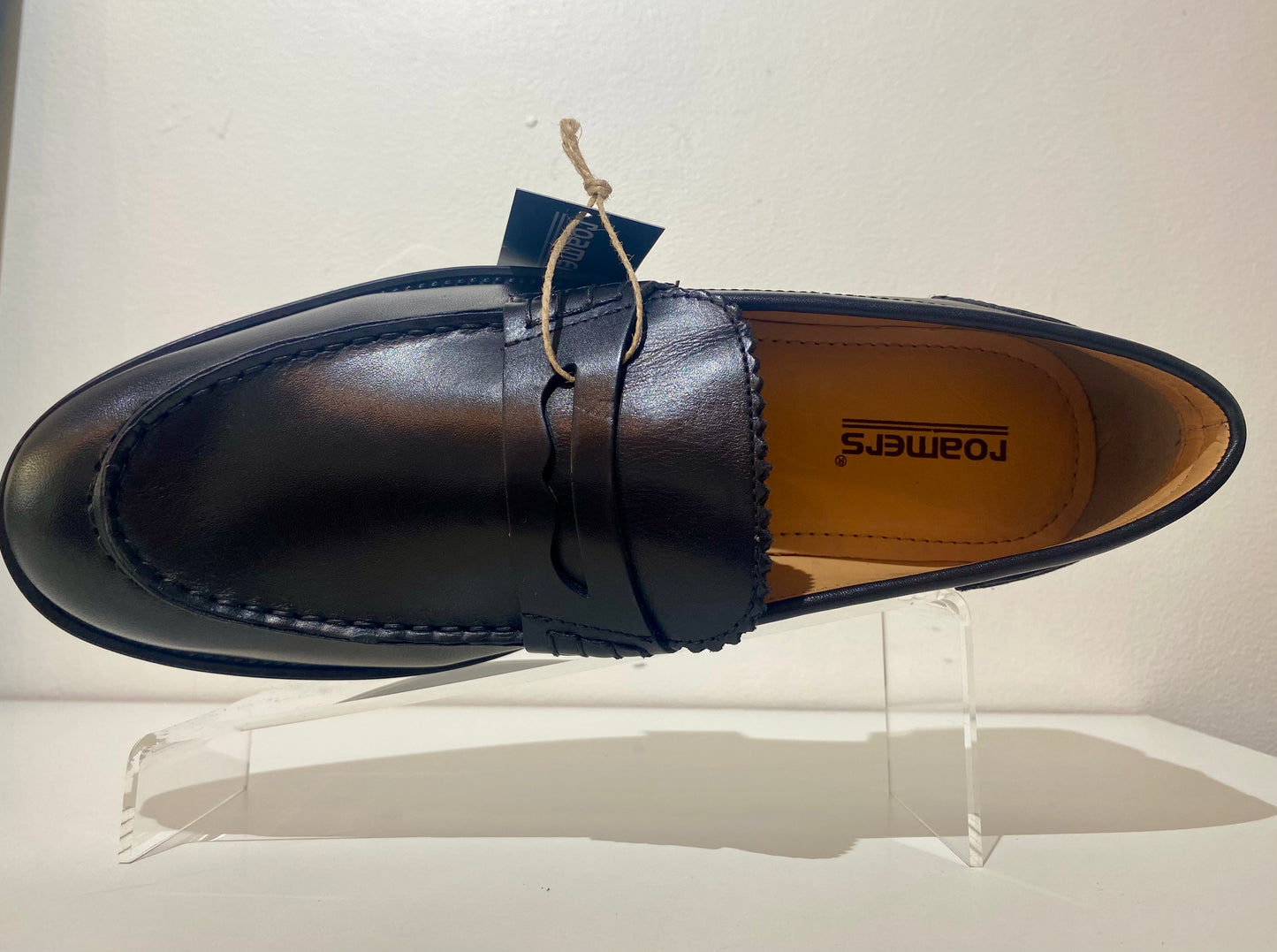 Roamers Black Leather Penny Loafers