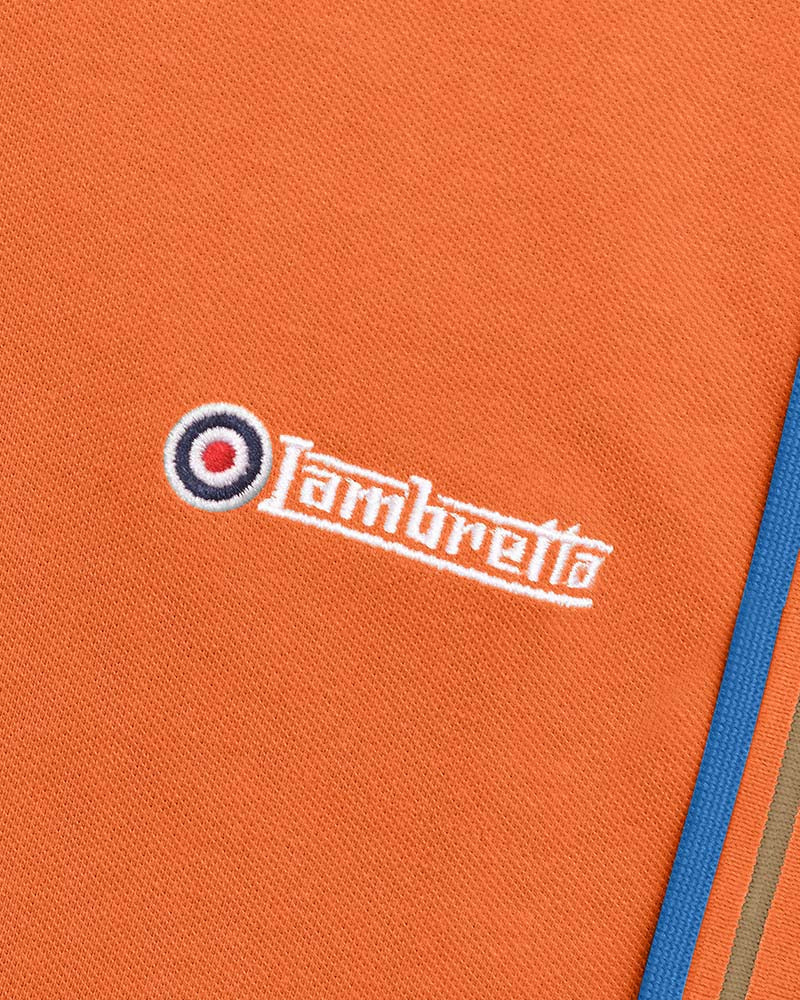 SALE Twin Tipped Polo Shirt from Lambretta, Burnt Orange
