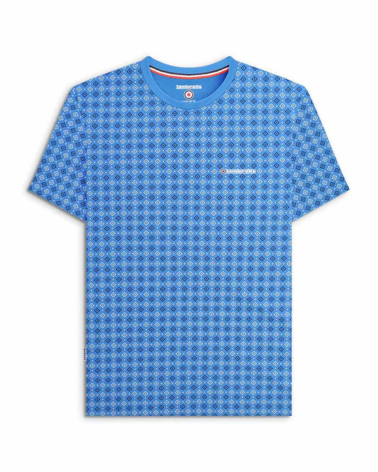 SALE Lambretta Geometric Print T-Shirt, Vallarta Blue