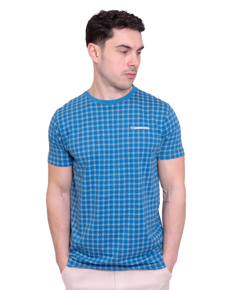 SALE Lambretta Geometric Print T-Shirt, Vallarta Blue