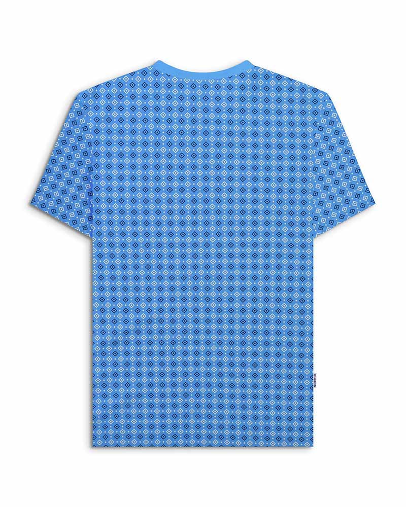 SALE Lambretta Geometric Print T-Shirt, Vallarta Blue