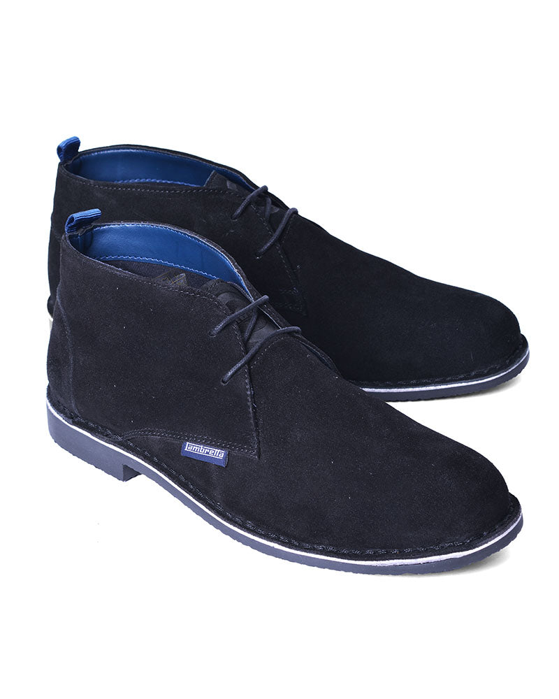 Lambretta Suede Desert Boots, Black