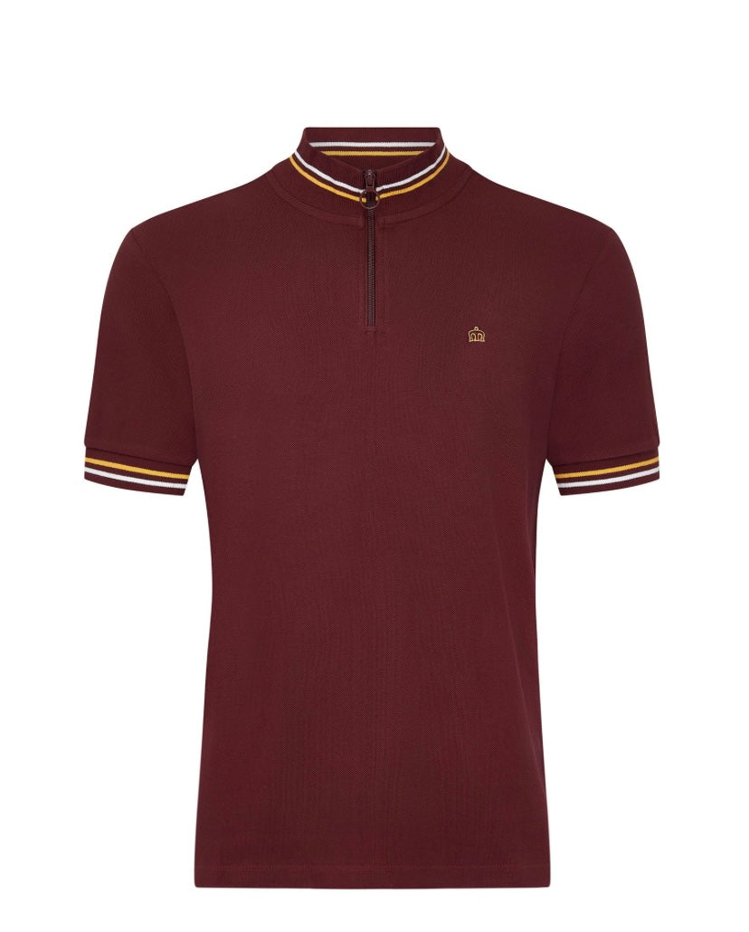 Merc ‘Colliford’ Short Sleeved Cycling Shirt, Burgundy