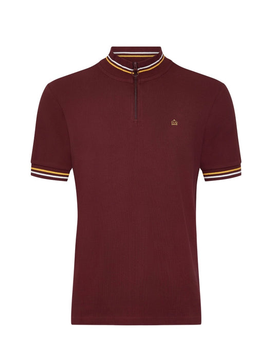 Merc ‘Colliford’ Short Sleeved Cycling Shirt, Burgundy