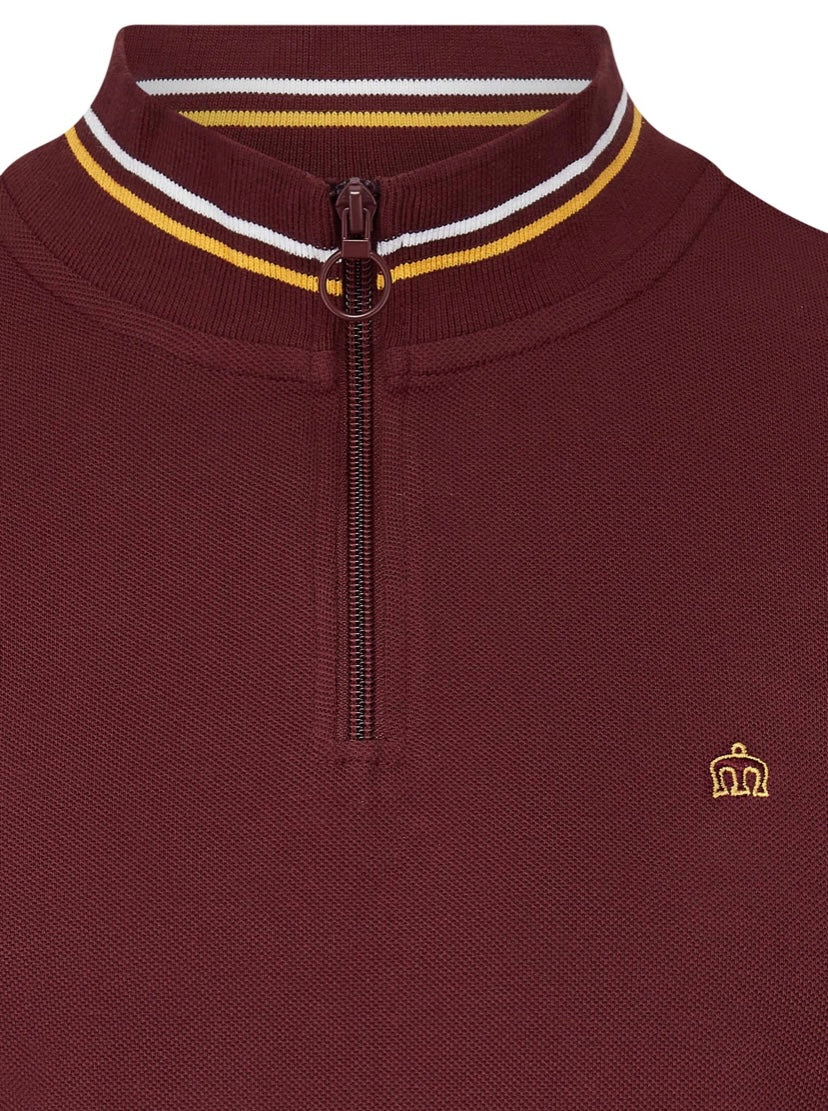Merc ‘Colliford’ Short Sleeved Cycling Shirt, Burgundy
