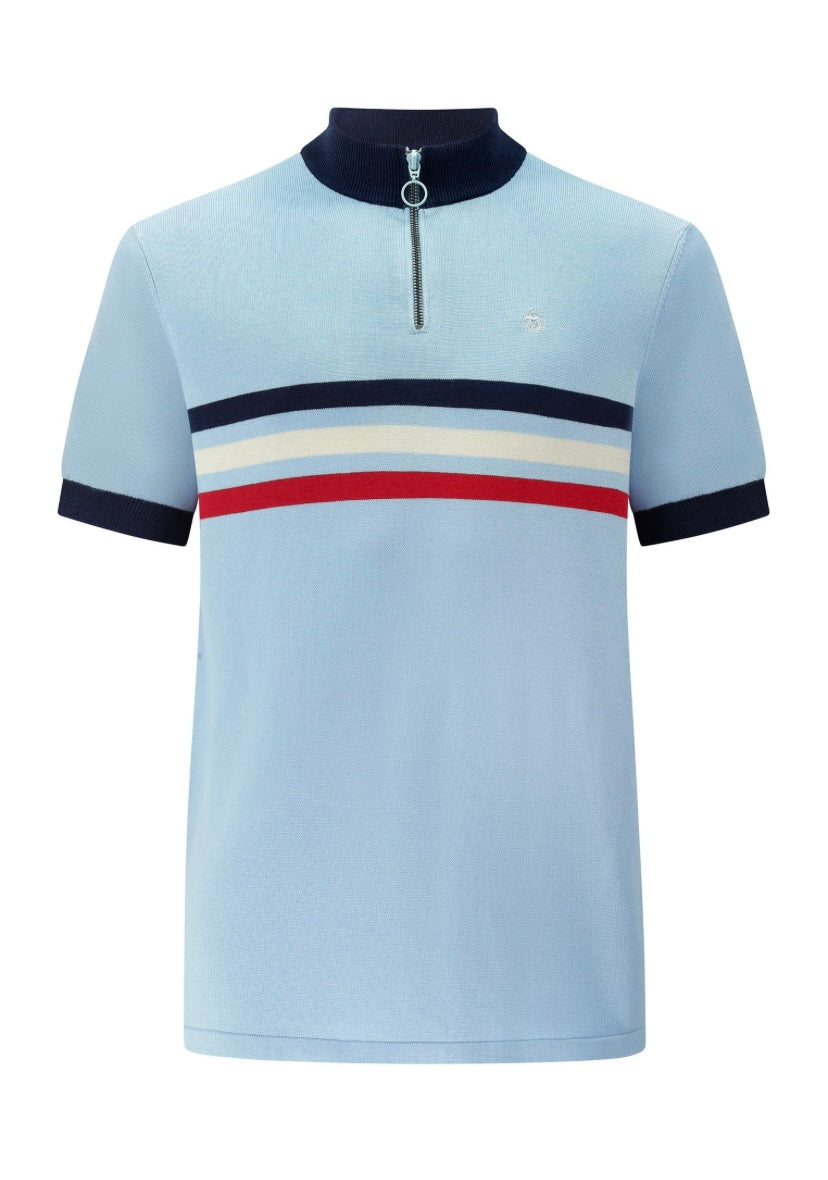 Merc ‘Brooke’ Knitted Cycling Top, Sky Blue