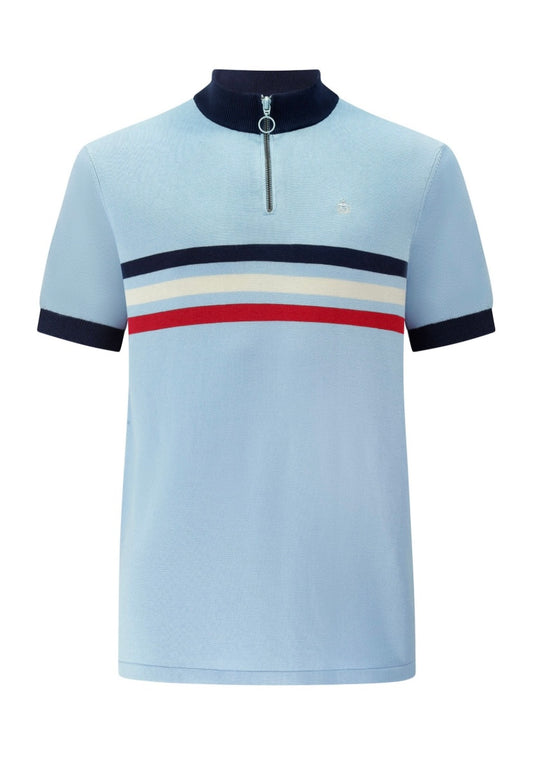 Merc ‘Brooke’ Knitted Cycling Top, Sky Blue