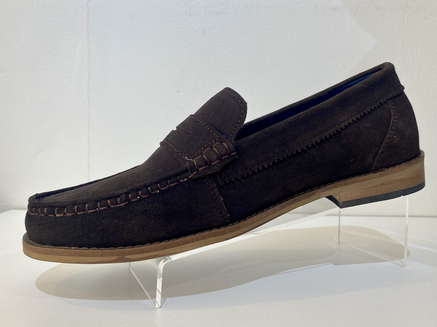 Roamers Dark Brown Suede Slip On Loafer Shoes