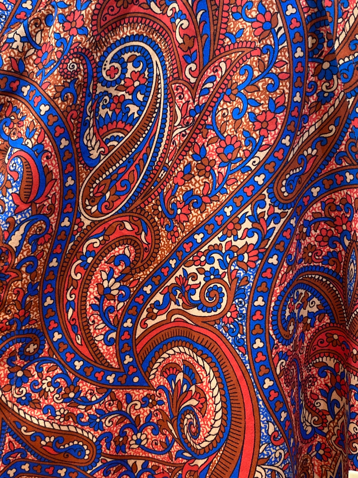 Relco Paisley Cotton Long-Sleeved Shirt, Orange
