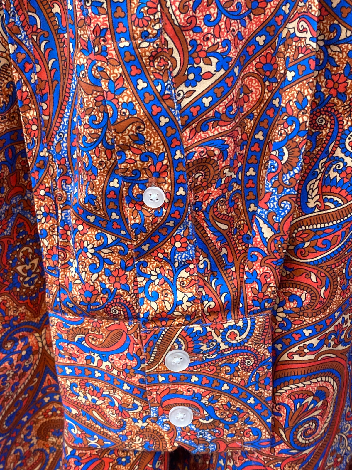Relco Paisley Cotton Long-Sleeved Shirt, Orange