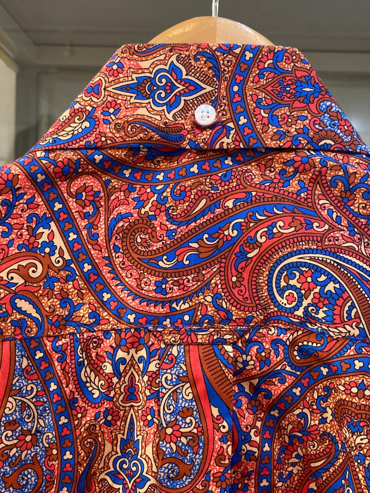 Relco Paisley Cotton Long-Sleeved Shirt, Orange