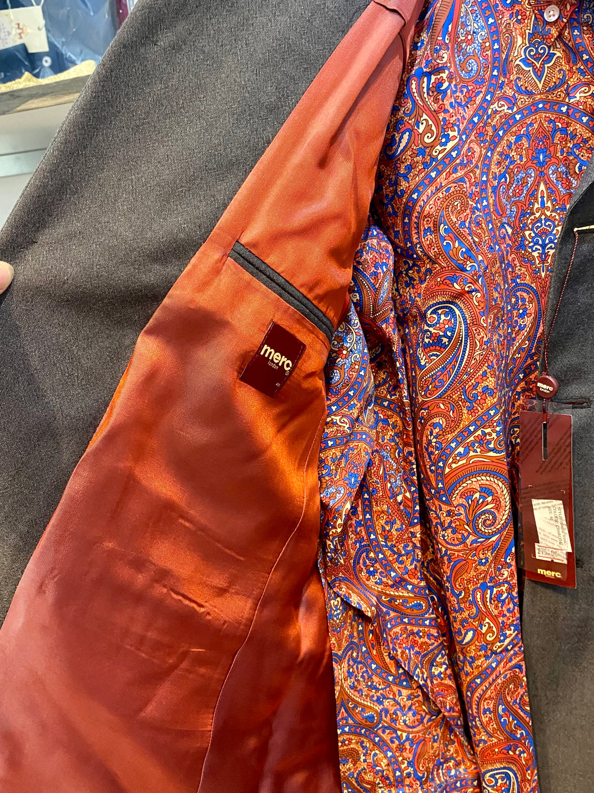 Merc 3 Button Formal Tonic Mod Jacket, Charoal