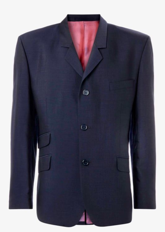 Merc 3 Button Formal Tonic Mod Style Jacket, Navy