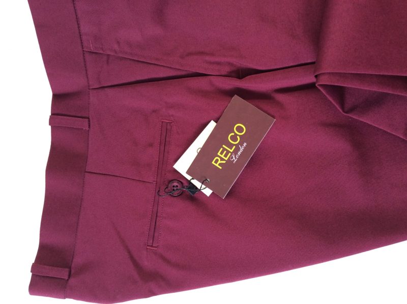 Relco Burgundy Sta-Press Trousers - Image 3