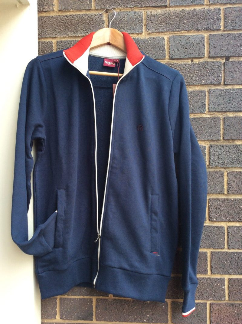 Merc ‘Truman’ Zip-Up Track Top, Navy - Image 3