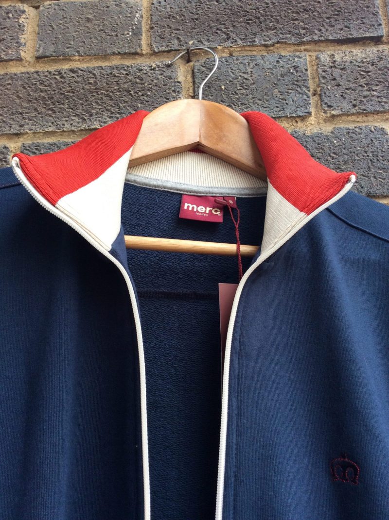 Merc ‘Truman’ Zip-Up Track Top, Navy - Image 4