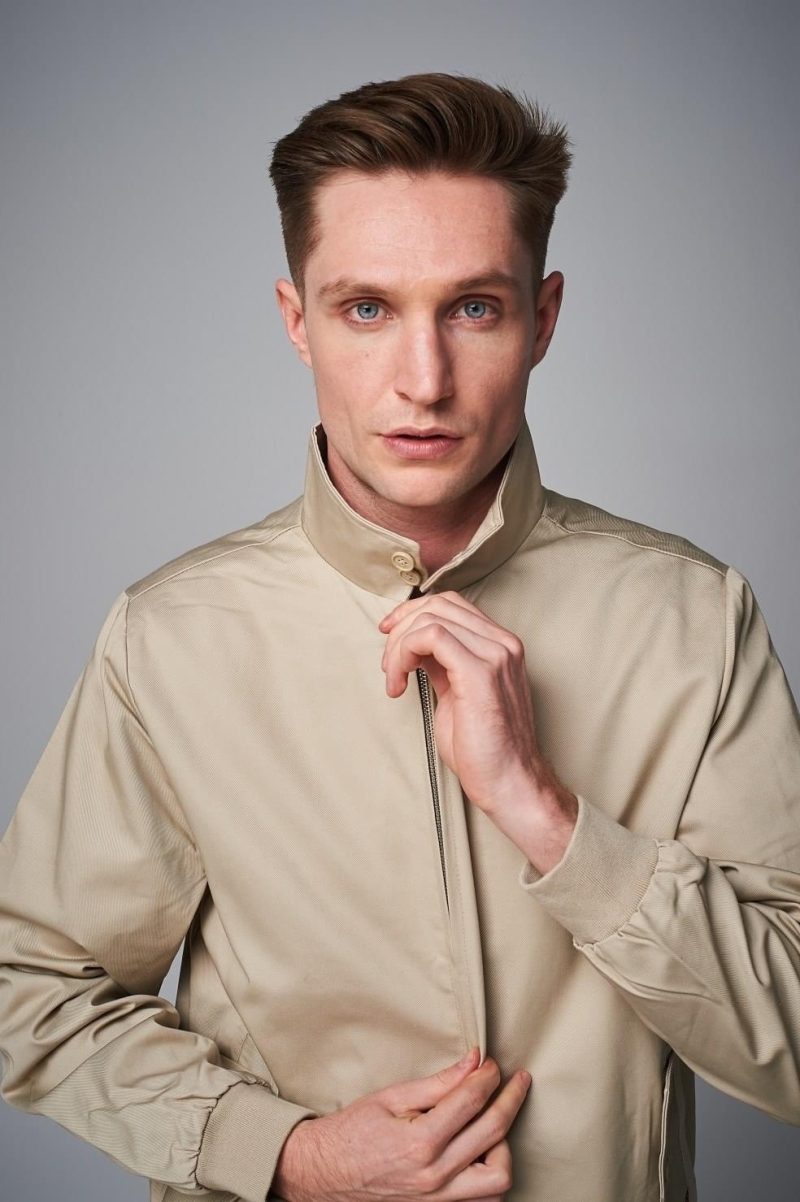 Merc Men’s Harrington Jacket, Beige - Image 2
