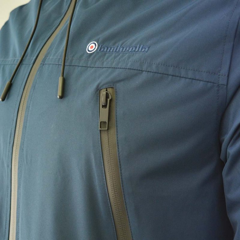 Hooded ‘Terrace’ Jacket from Lambretta, Navy. - Image 4