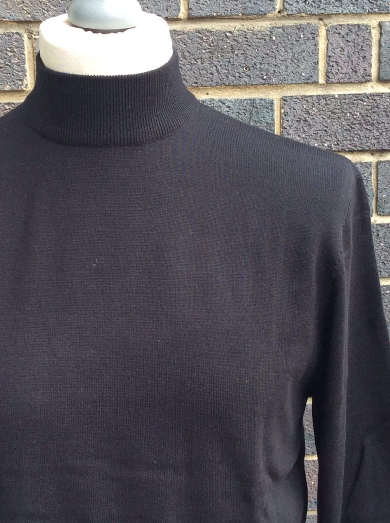 Art Gallery ‘Terence’ Long Sleeved Knitted Turtle Neck, Black - Image 2