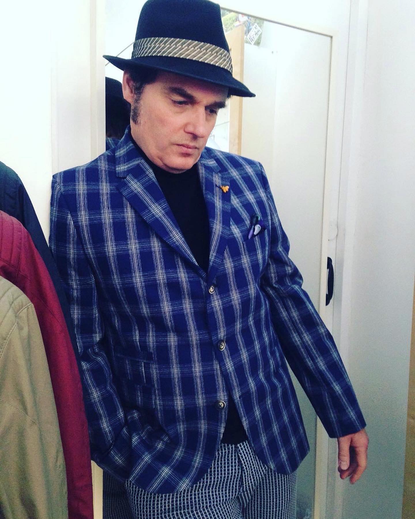 SALE Gibson Navy Checked 3 Button Formal Jacket Size 44