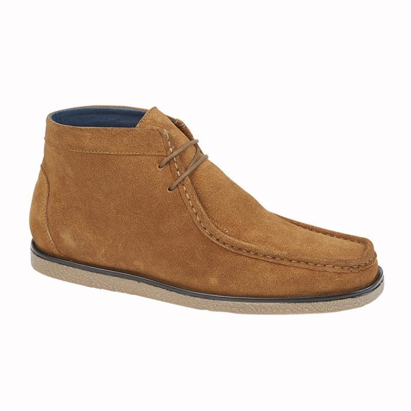Roamers Suede Para Style Ankle Boot, Tan