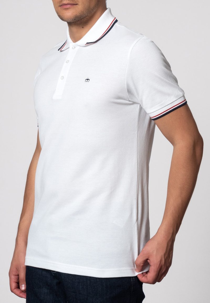 Merc ‘Card’ Polo Shirt, White - Image 5