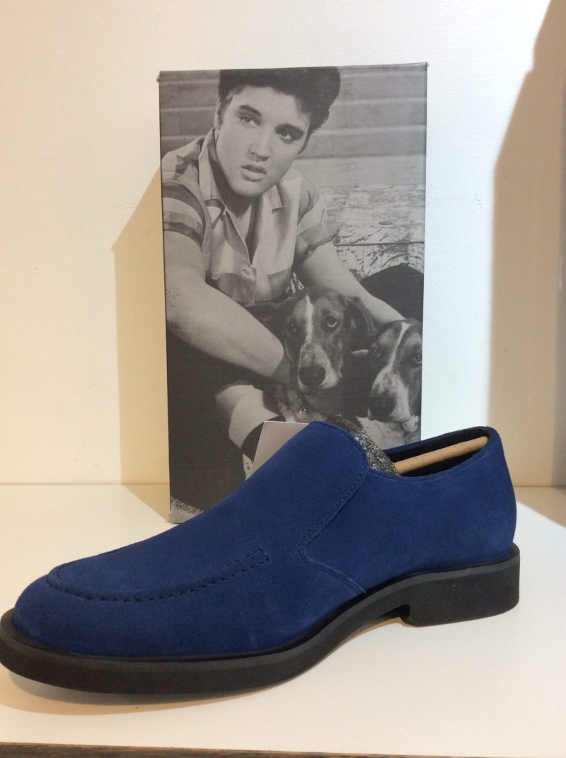 Hush Puppies Elvis Collection, Blue Suede Slip On Shoes - Image 6