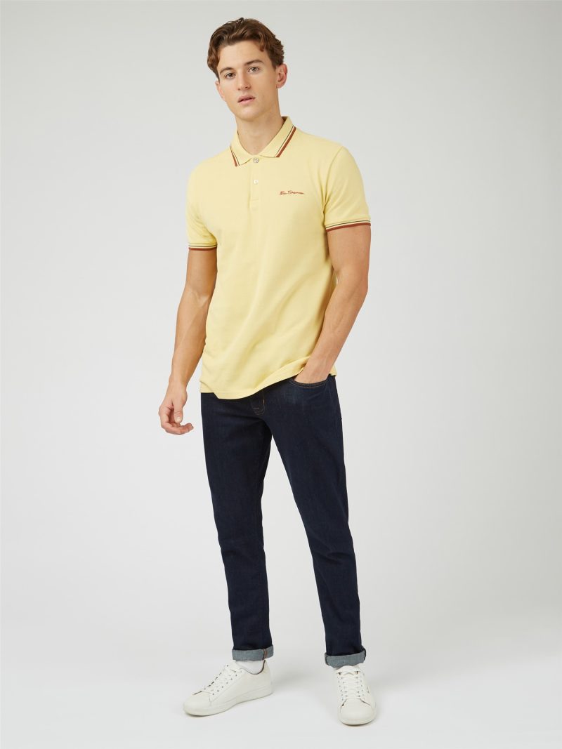 SALE Ben Sherman Polo Shirt, Lemon Yellow - Image 2