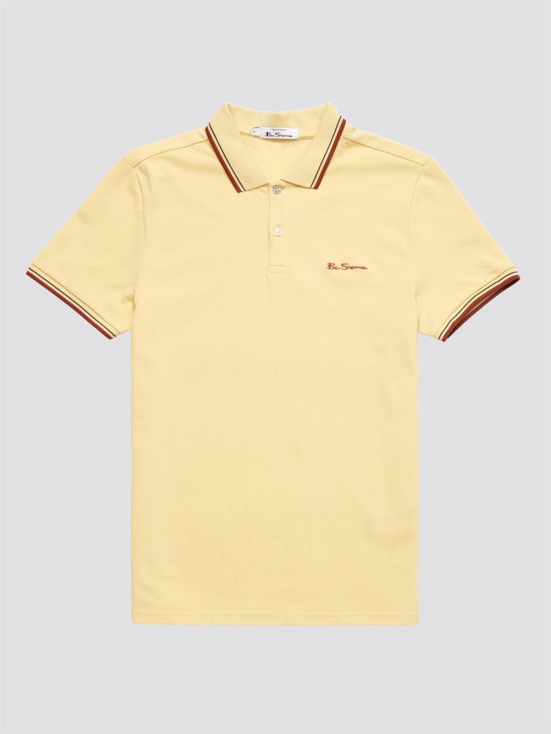 SALE Ben Sherman Polo Shirt, Lemon Yellow - Image 3