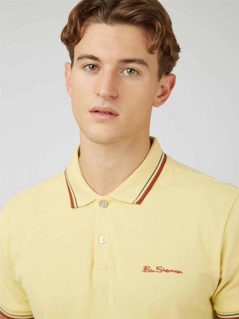 SALE Ben Sherman Polo Shirt, Lemon Yellow - Image 4