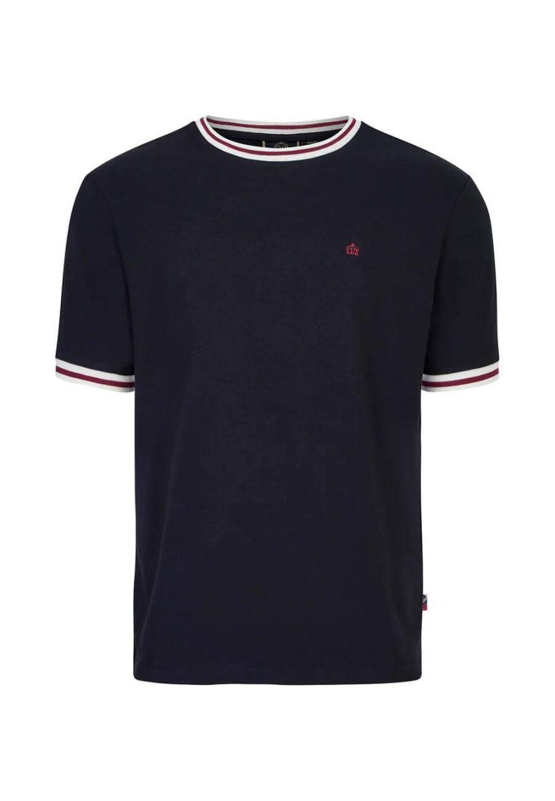Merc ‘Redbridge’ Tipped T-Shirt, Black