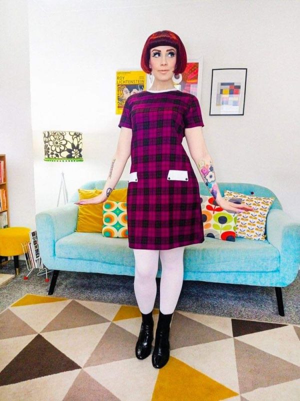 Love Her Madly ‘Lydia’ Tartan Shift Dress, Crimson