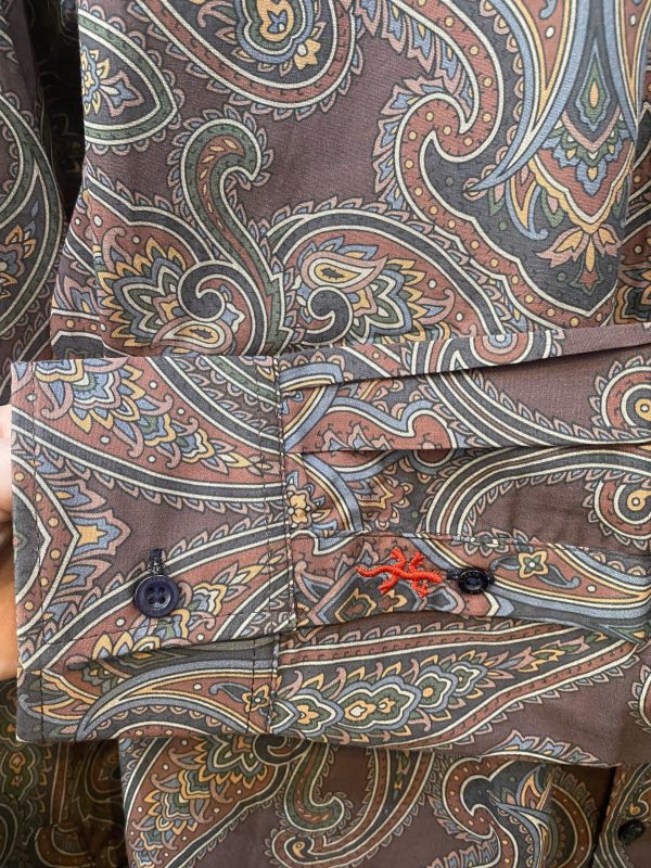 Lizard King Paisley Print Long Sleeve Shirt, Damson - Image 4