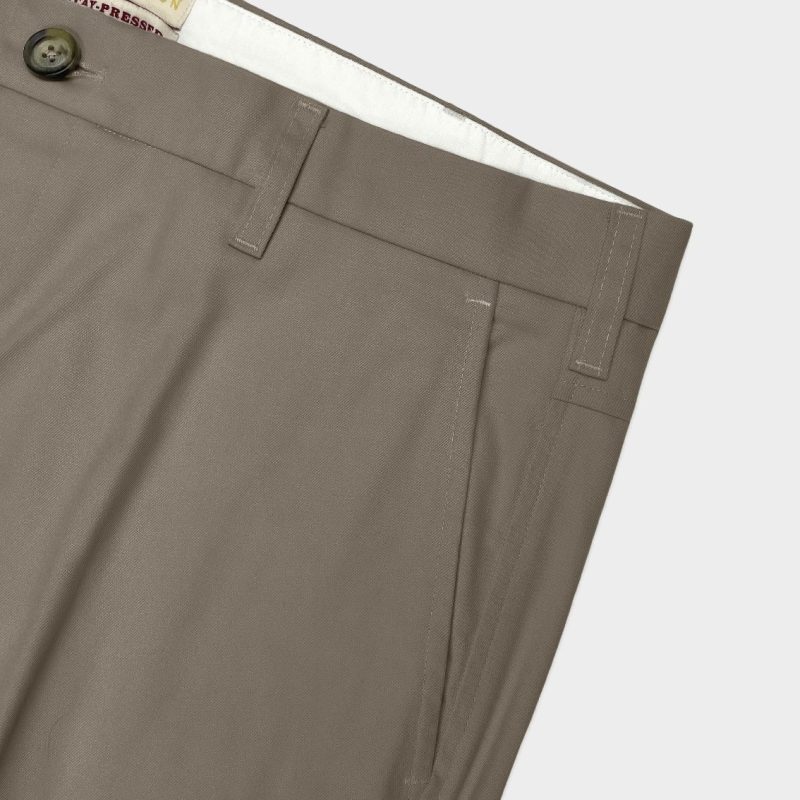 Sta-Press Trousers from Real Hoxton, Khaki - Image 5