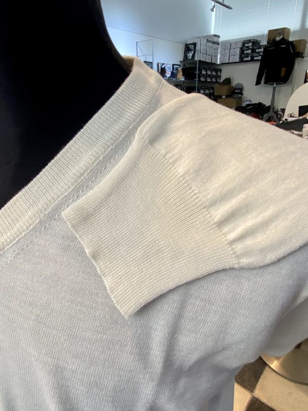 Franco Ponti V-Neck Merino Mix Jumper, Ecru - Image 6