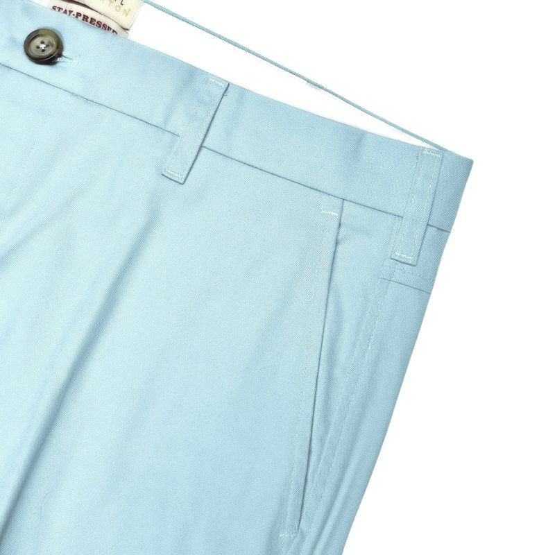 Sta-Press Trousers from Real Hoxton, Sky Blue - Image 3