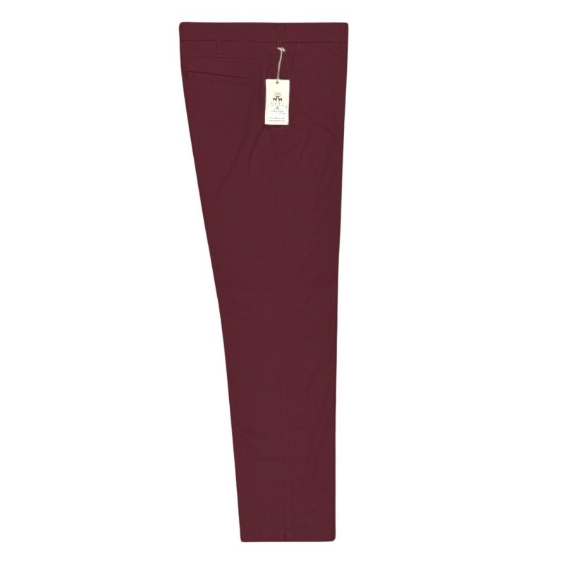 Sta-Press Trousers from Real Hoxton, Maroon - Image 2